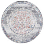 Salsa Hollow Medalion Transitional Grey Round Rug