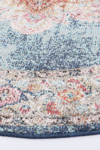 Salsa Brentwood Transitional Navy Round Rug