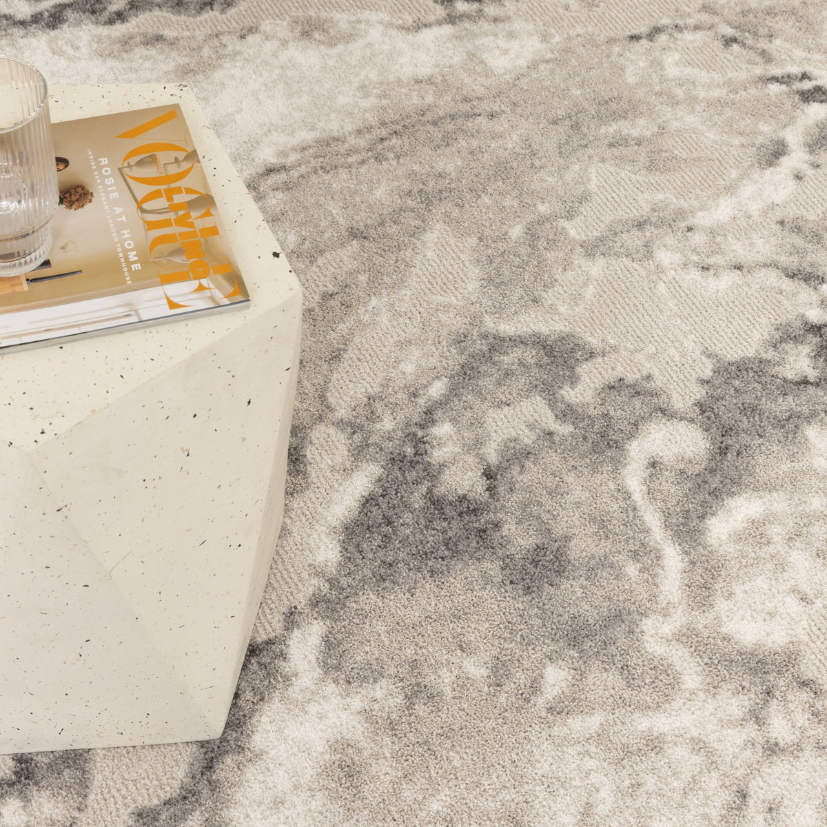 Edition Marble Abstract Grey Rug
