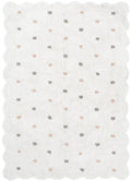 Mellow Rectangle Scalloped Kids Rug White & Multi