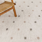 Mellow Rectangle Scalloped Kids Rug White & Multi