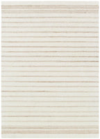Praia Stripes Ivory Beige Wool Rug