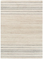 Praia Multi Stripe Beige Grey Wool Rug