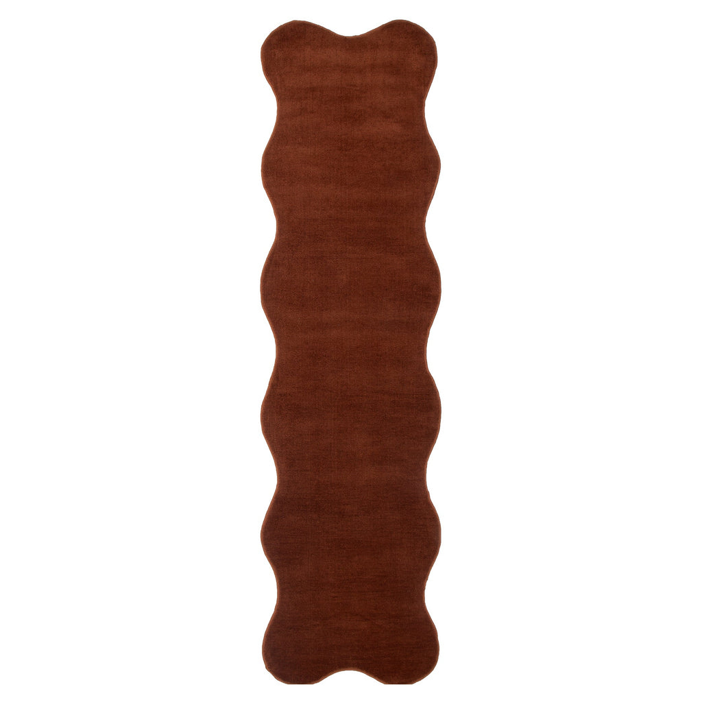 Ollie Scalloped Irregular Runner Terracotta