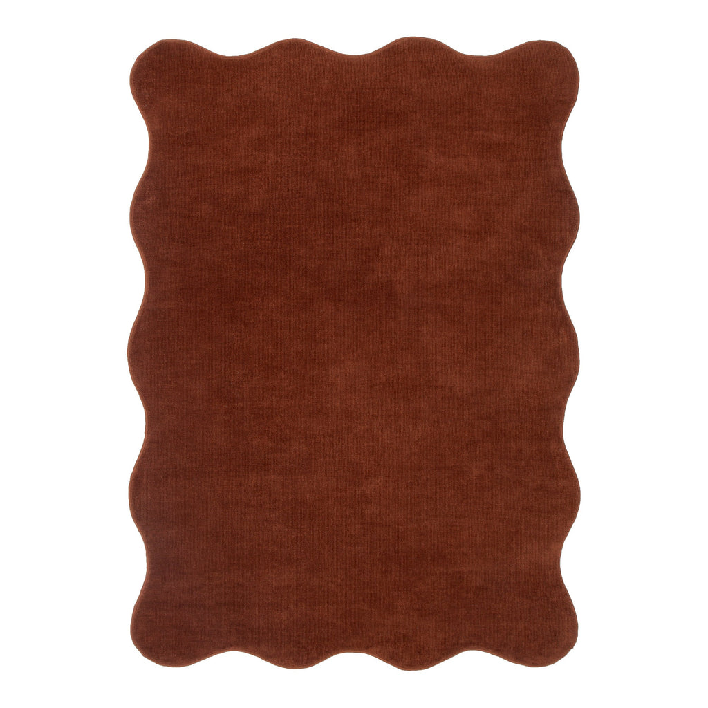 Ollie Scalloped Irregular Rug Terracotta