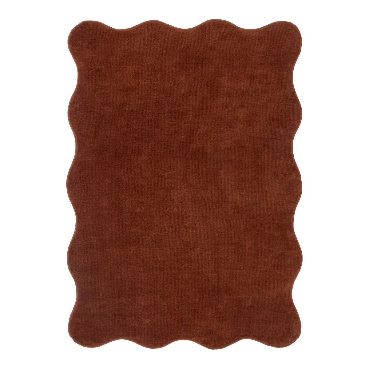 Ollie Scalloped Irregular Rug Terracotta