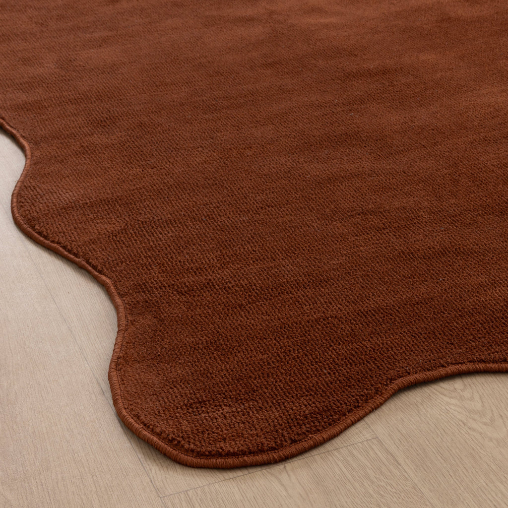 Ollie Scalloped Irregular Rug Terracotta