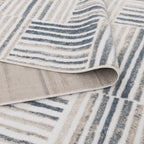 Wellington Geometric Lines Blue Rug - W002
