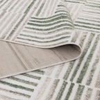 Wellington Geometric Lines Green Rug - W005