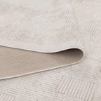 Wellington Distressed Shapes Beige Rug - W006