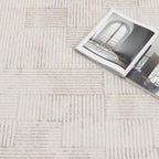 Wellington Distressed Shapes Beige Rug - W006