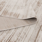 Wellington Distressed Lines Brown Rug - W011